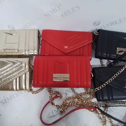 LOT OF 6 JULIEN MCDONALD PURSES WITH CHAIN STRAPS - 3 COLOURS