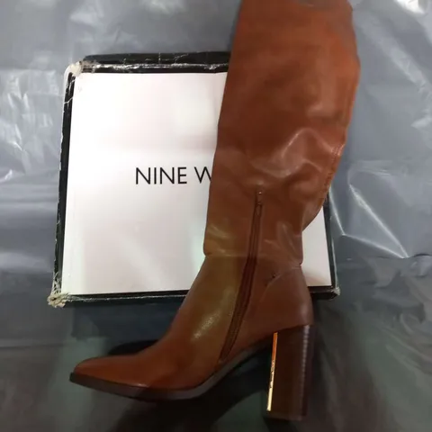 BOXED NINE WEST TAN BOOTS SIZE 5