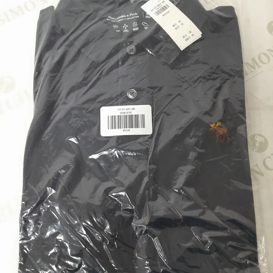 ABERCROMBIE & FITCH A&F DONT SWEAT IT COLLECTION POLO TOP IN NAVY - MEDIUM