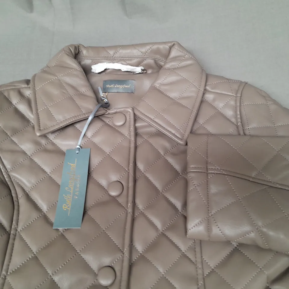 RUTH LANGSFORD STITCH BUTTON FRONT COAT - UK 8