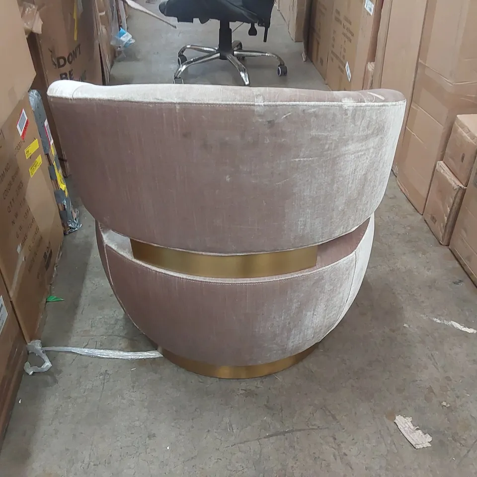 BOXED UPHOLSTERED BARREL CHAIR (1 BOX)