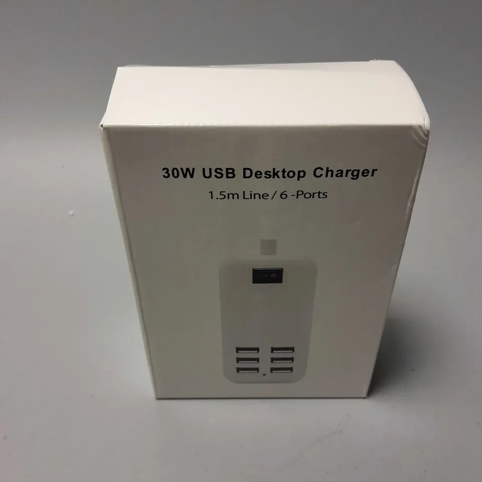 BOXED 30W USB 6 PORT DESKTOP CHARGER