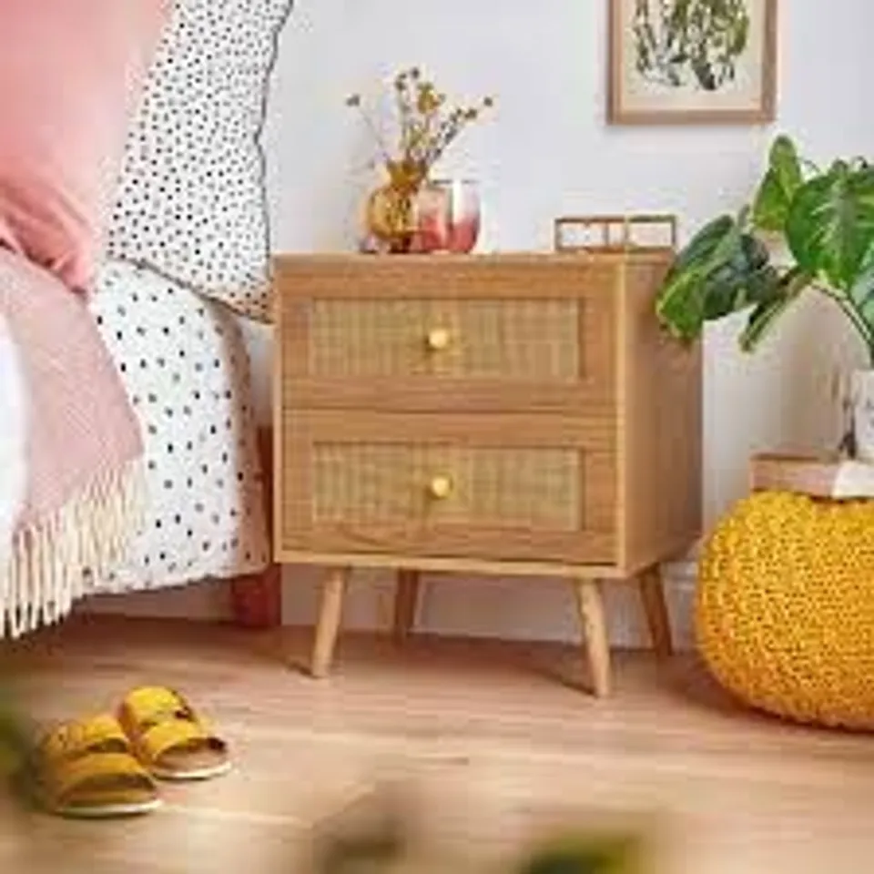 BOXED BURDON MANUFACTURED WOOD BEDSIDE TABLE (1 BOX)