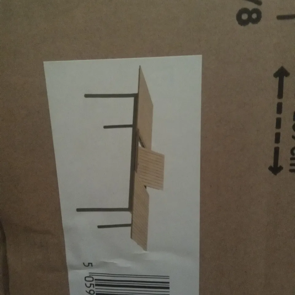 BOXED GOODHOME AKOA ALUMINIUM TABLE WITH WOODEN TABLE TOP 