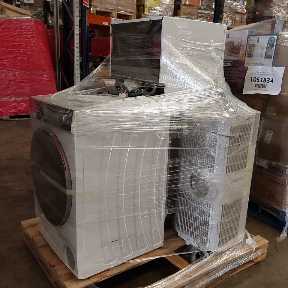 PALLET OF APPROXIMATELY 4 UNPROCESSED RAW RETURN WHITE GOODS AND AIR CONDITIONING TO INCLUDE;