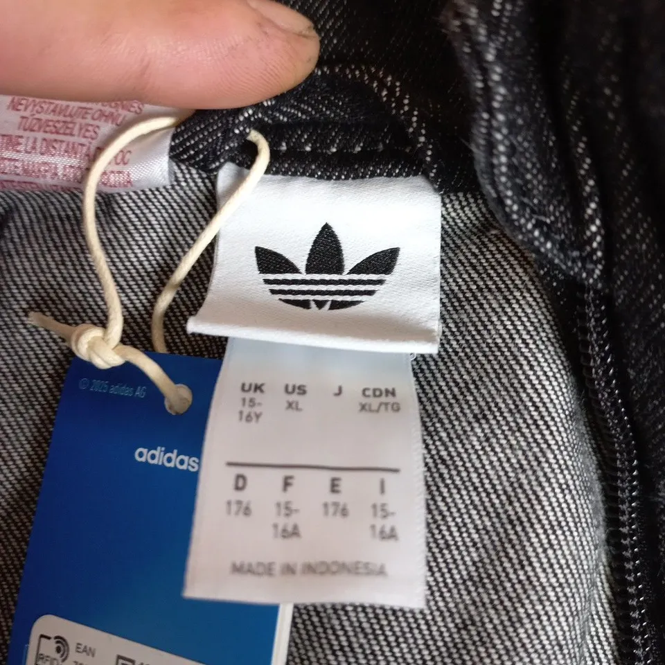 ADIDAS KIDS ZIP-UP JACKET, BLACK, UK 15-16Y