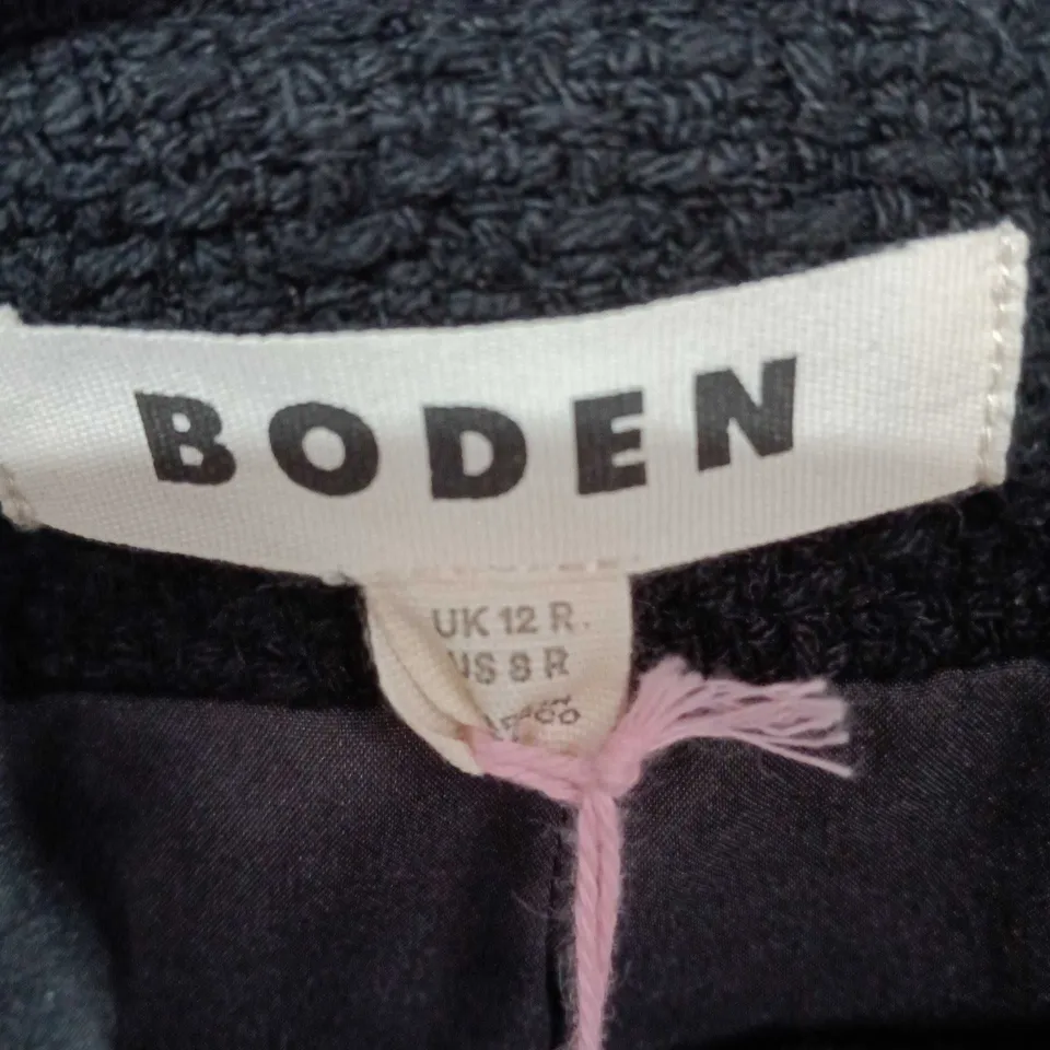BODEN BLACK BOUCLÉ SLEEVELESS DRESS – UK 12R