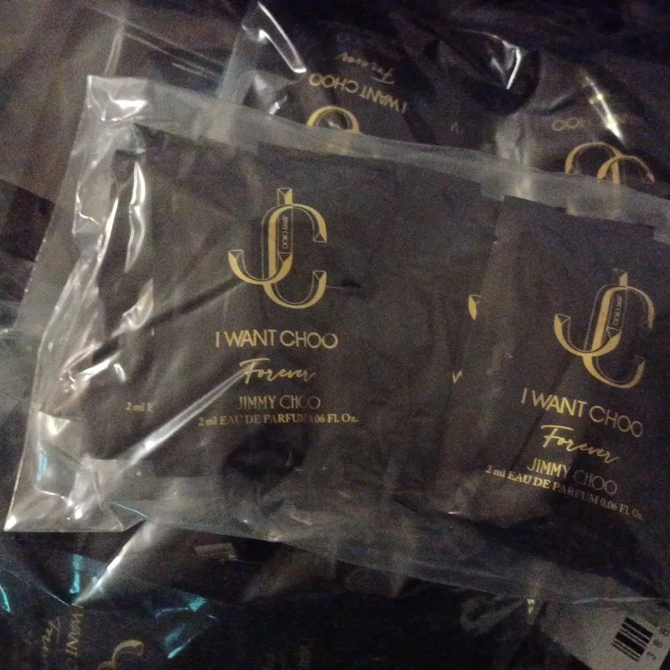 APPROXIMATELY 240 X 2ML JIMMY CHOO I WANT CHOO FOREVER EAU DE PARFUM SAMPLES 