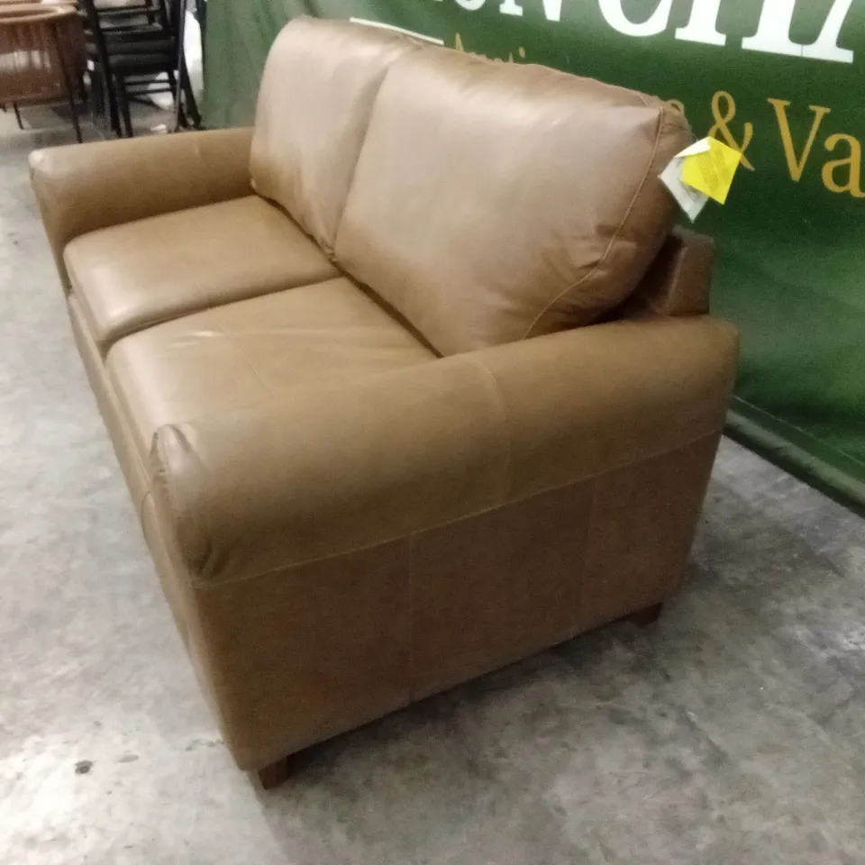 BAILEY 3 SEATER LEATHER SOFA - TAN RRP £879
