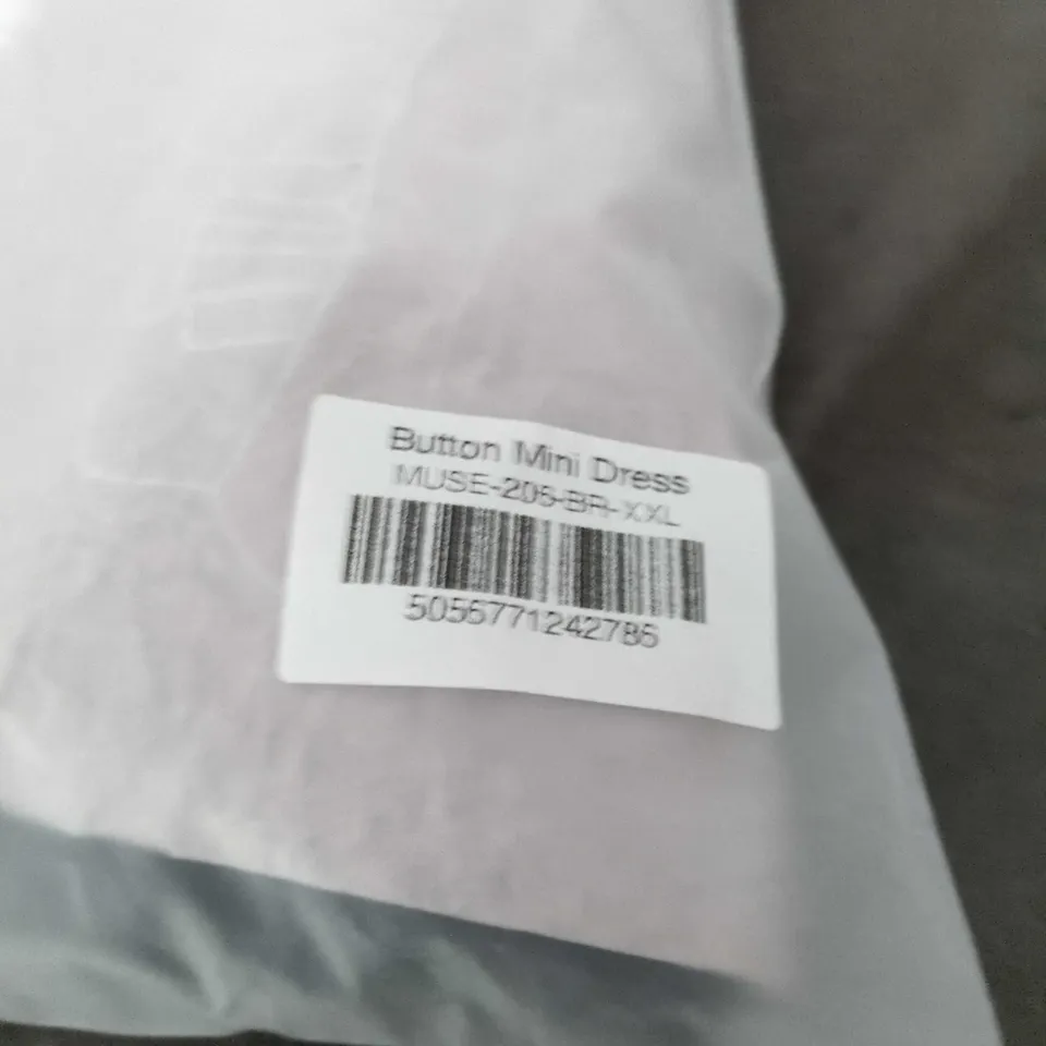 ODDMUSE LONDON WOMEN'S BUTTON MINI DRESS – UK XXL (XXL). BAGGED