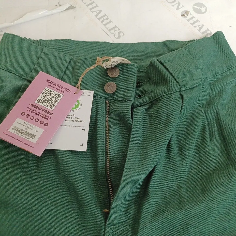 LUCY AND YAK ADDISON TROUSERS IN GREEN - 28P