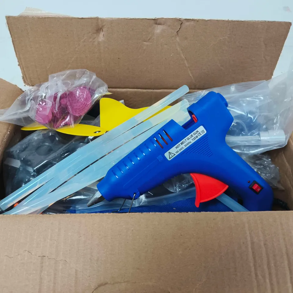 BLUE HOT MELT GLUE GUN WITH GLUE STICKS – CRAFT TOOL