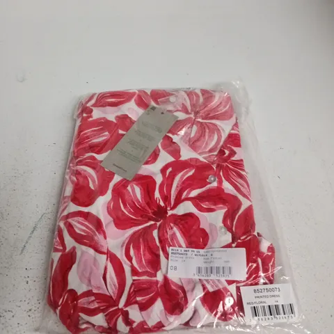 DAMART PRINTED DRESS – RED FLORAL, UK 14