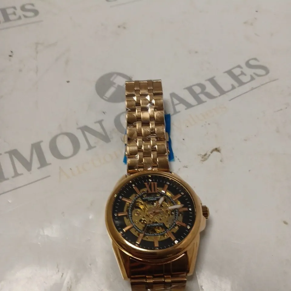 UNBOXED ROSE GOLD ANTHONY JAMES LONDON STEEL BACK 906 AUTOMATIC WATCH 