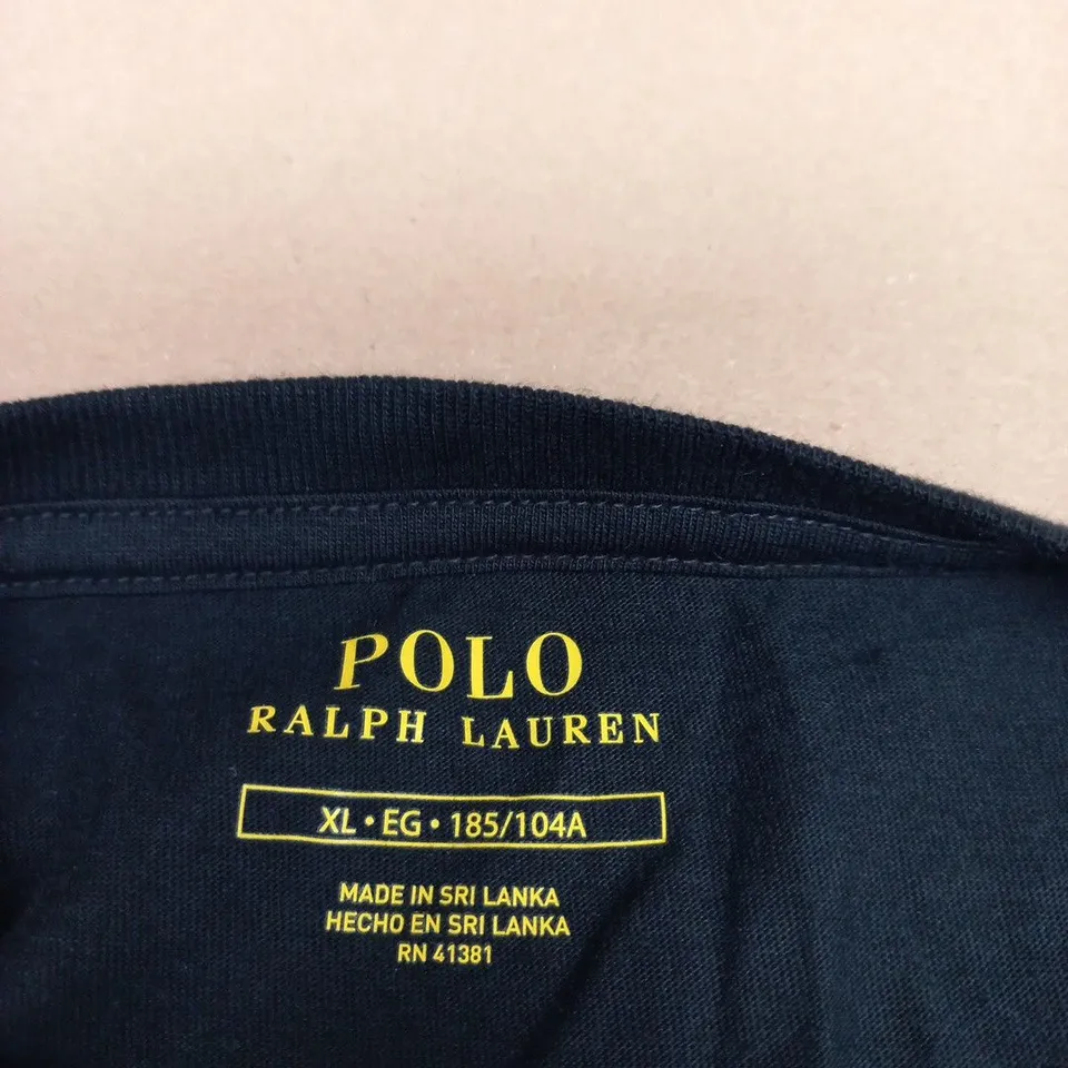 POLO RALPH LAUREN BLACK LONG-SLEEVE POLO SHIRT - XL