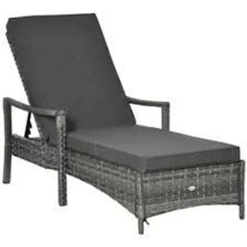 BOXED COSTWAY GREY PATIO CHAISE LOUNGE