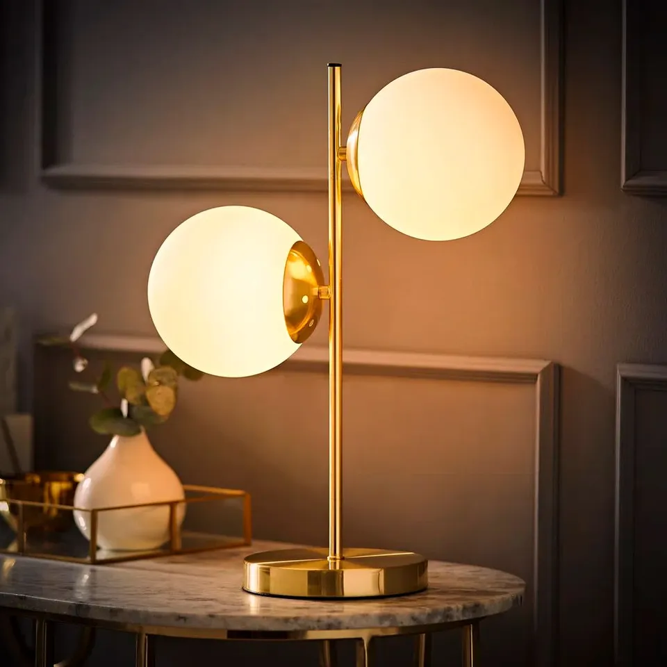 BOXED ASCHWIN 85.5CM GOLD TABLE LAMP (1 BOX)