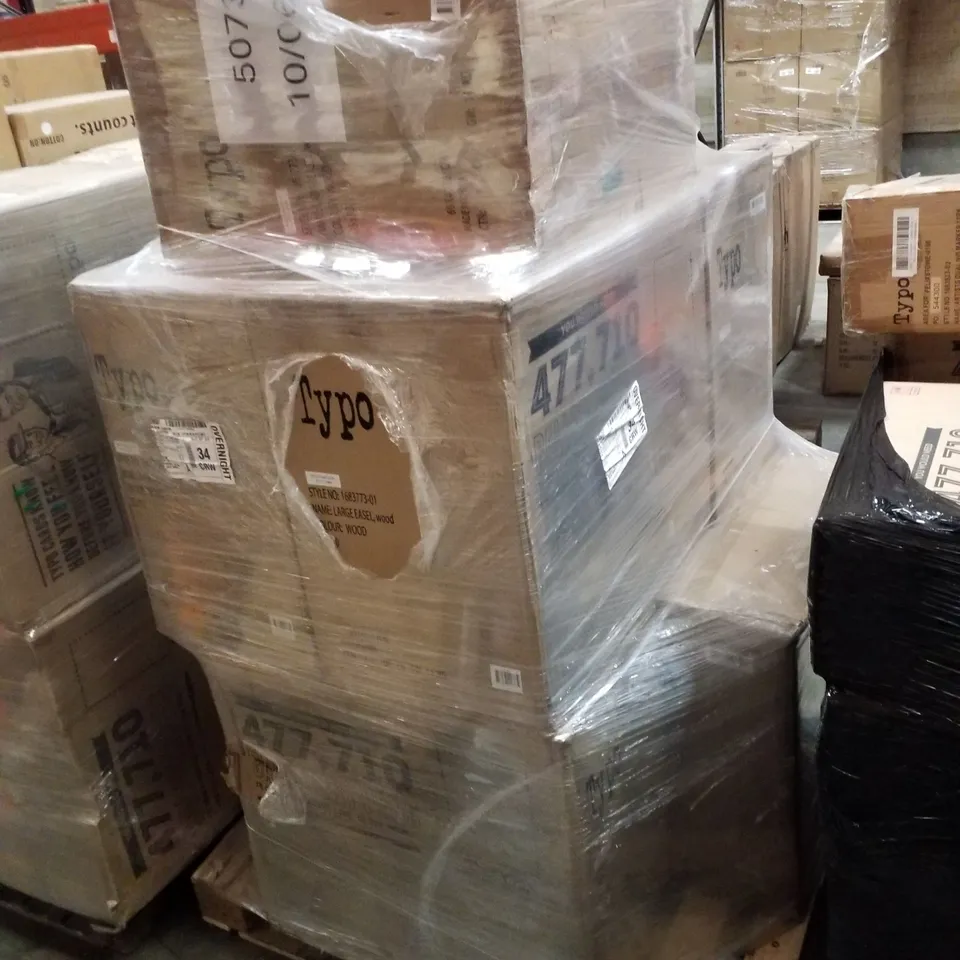 PALLET CONTAINING APPROXIMATELY 8 BOXES OF BRAND NEW TYPO LARGE EASELS