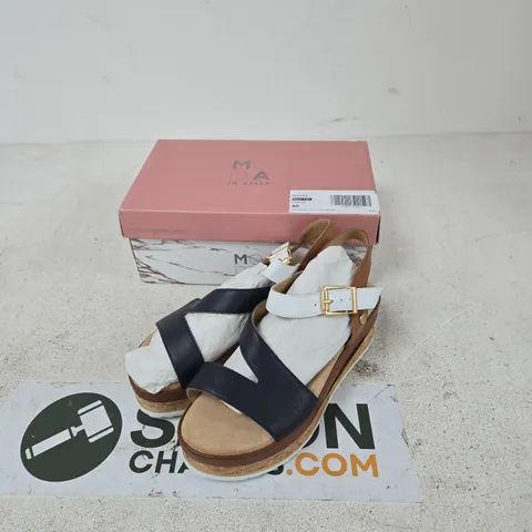 MODA IN PELLE PEPPER NAVY-TAN LEATHER PLATFORM SANDAL, UK 7 (EU 40) - ASYMMETRIC