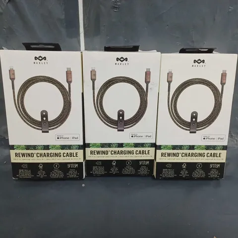 3 BOXED HOUSE OF MARLEY REWIND CHARGING CABLE EM-JC010-SB