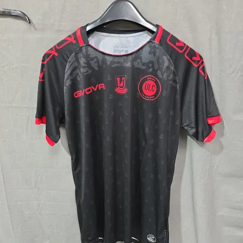 GIVOVA UNION LA CALERA FOOTBALL JERSEY – BLACK WITH RED TRIM, ULC CREST