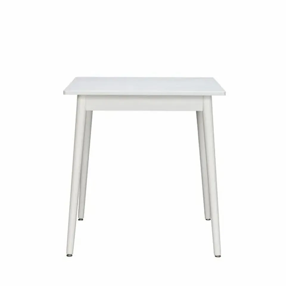 BOXED LEO WHITE SQUARE DINING TABLE 