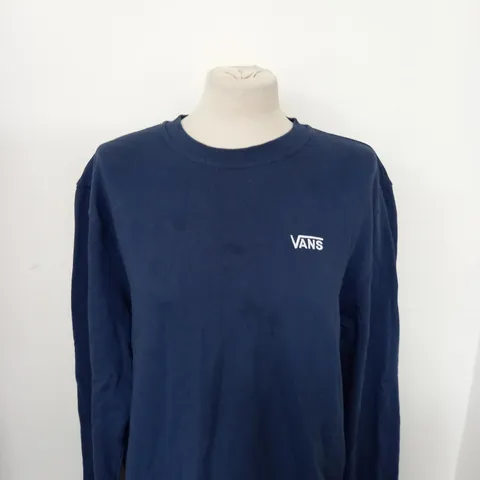 VANS LOGO NAVY BLUE SWEATSHIRT SIZE L