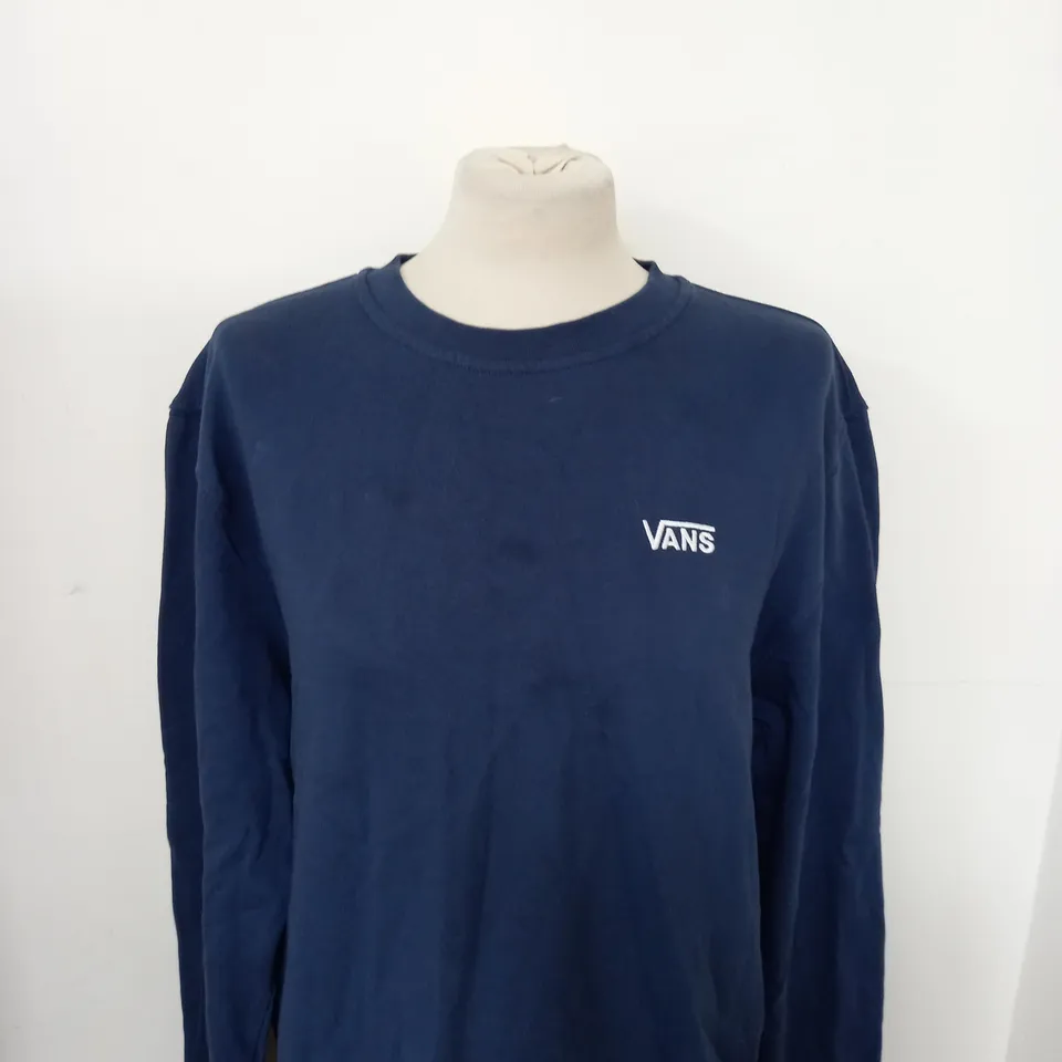VANS LOGO NAVY BLUE SWEATSHIRT SIZE L