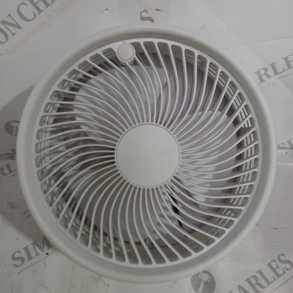 BOXED BELL & HOWELL OSCILLATING FOLDING RECHARGEABLE FAN, WHITE
