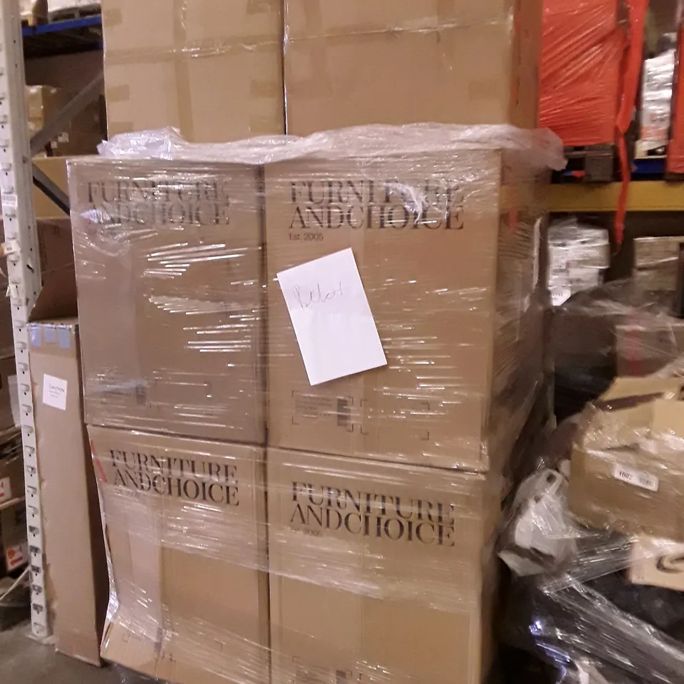PALLET OF APPROXIMATELY 10 BOXES CONTAINING ASSORTED FLAT PACK FURNITURE INCOMPLETE PARTS 