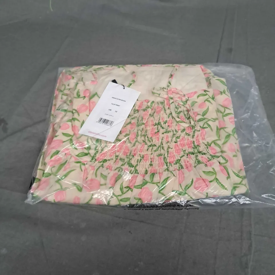 SEALED KITRISTUDIO GENEVIEVE TULIP PRINT MIDI DRESS - UK 12 