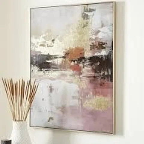 BOXED SMOKED ABSTRACT GOLD FOIL PRINTED CANVAS WALL ART