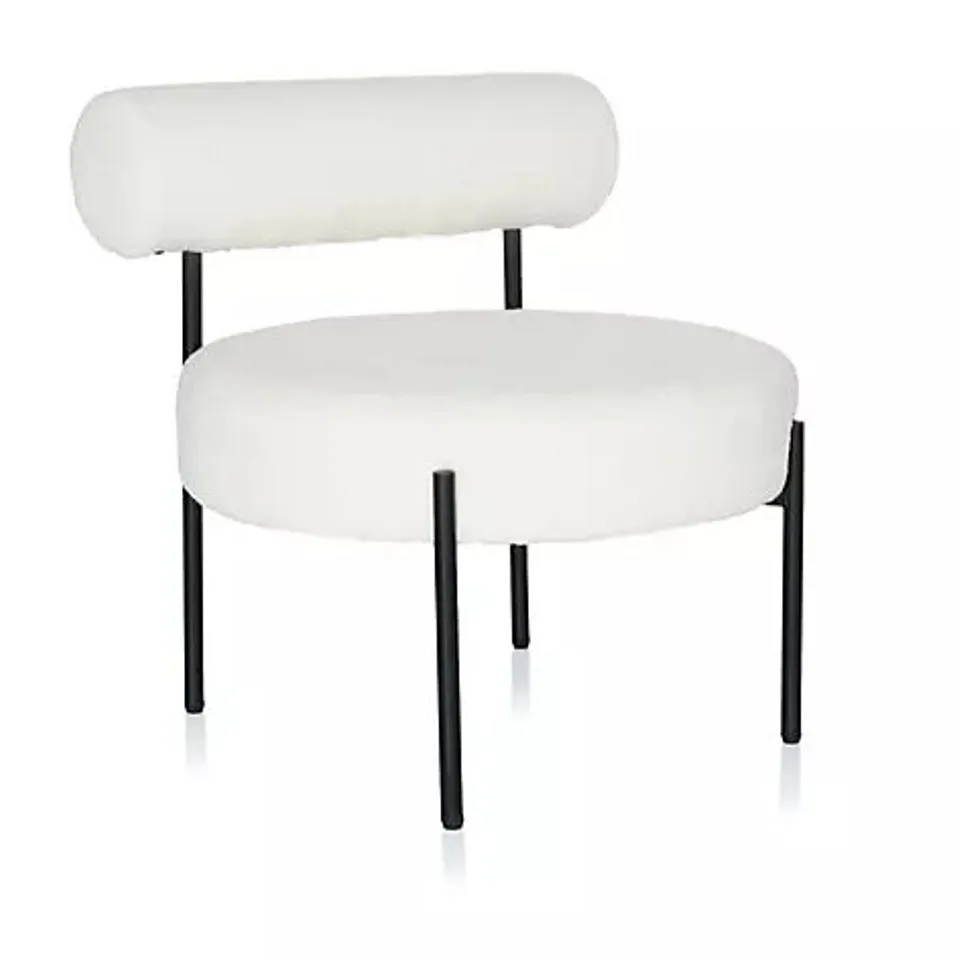 HOME STORIES BOUCLE BOLSTER ACCENT CHAIR