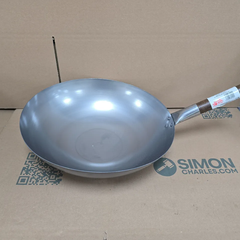 LONDON WOK - CARBON STEEL 15" ROUND BOTTOM WOK 