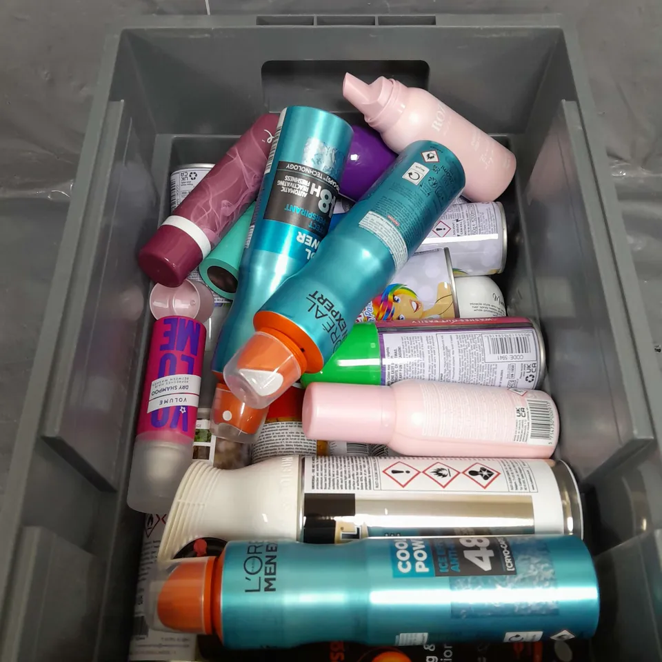 APPROXIMATELY 12 ASSORTED AEROSOLS TO INCLUDE , L'OREAL BODY SPRAY , ALL SURFACE PAINT , ULTRA STRONG HAIRSPRAY , ETC 
