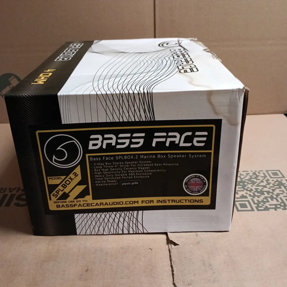 BASS FACE SPLBOX.2 40HM MARINE BOX SPEAKER SYSTEM 3 WAY WEATHERPROOF BOXED