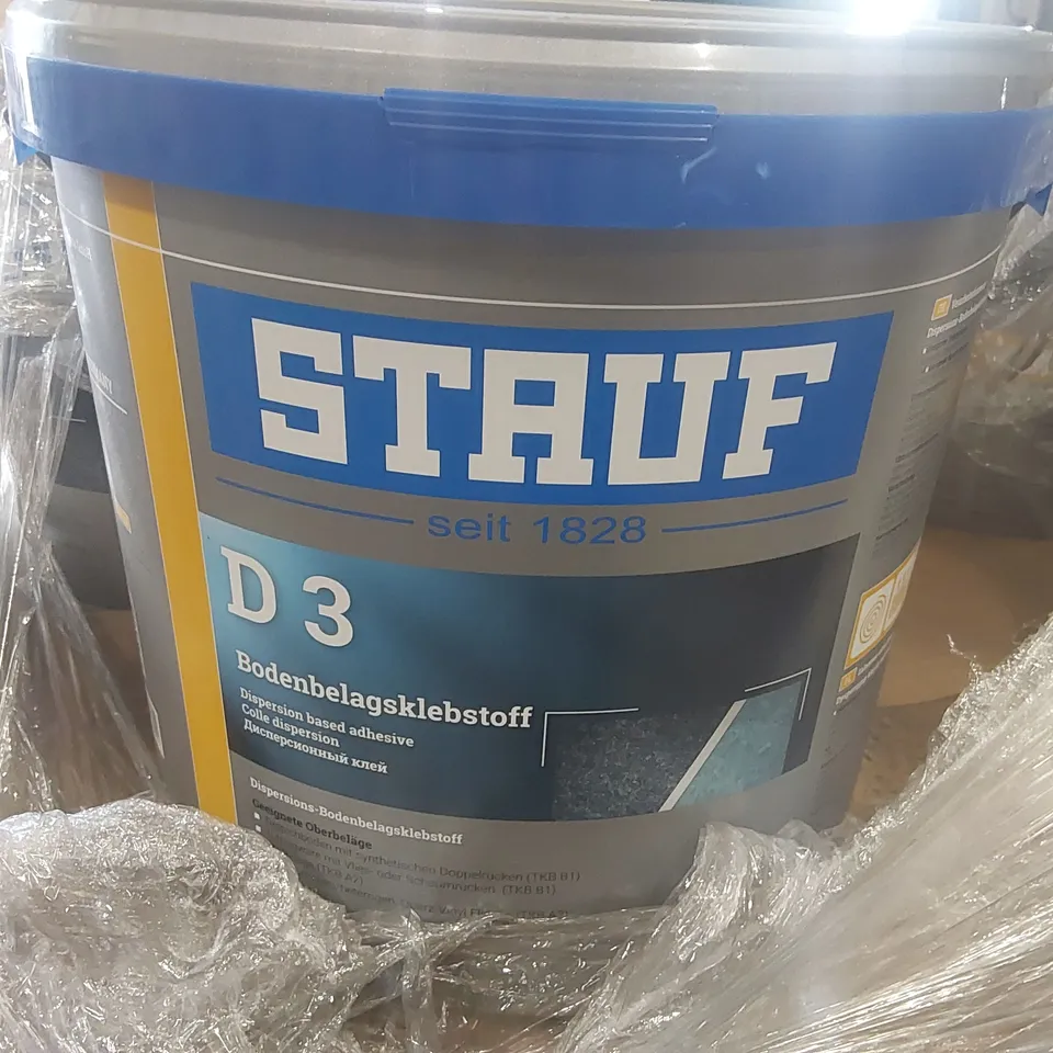 PALLET CONTAINING APPROXIMATELY 38x 14KG STRAUF DISPERSION BASED ADHESIVE