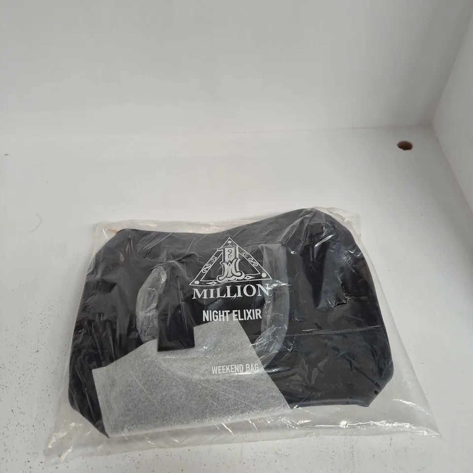 MILLION NIGHT ELIXIR WEEKEND BAG – BLACK, IN PLASTIC