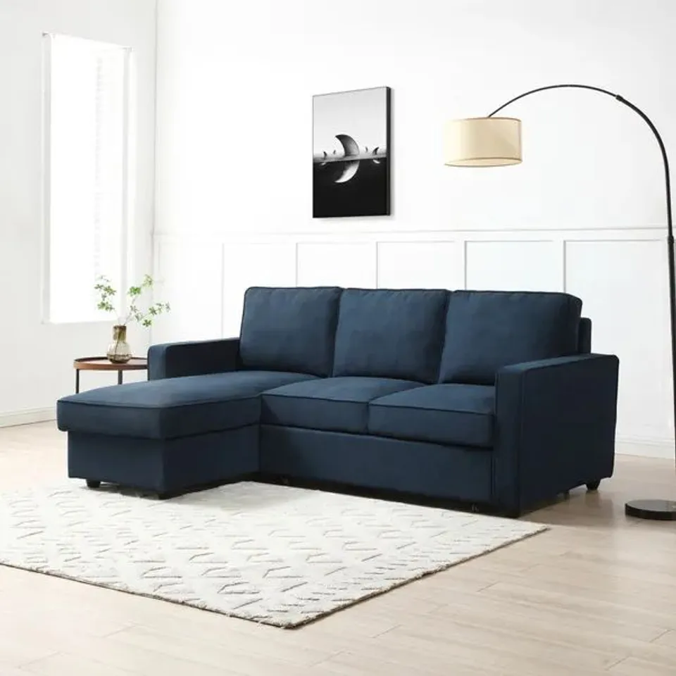 BOXED MYLES CORNER SOFA BED -BLUE- [2 BOXES]