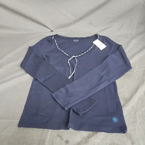 HOLLISTER LONG-SLEEVE TOP - navy, SIZE L