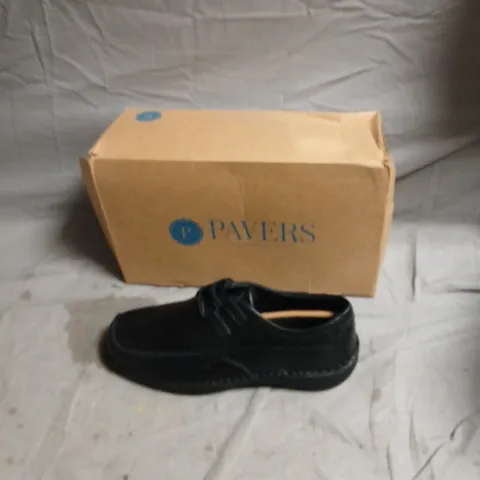 PAVERS MEN'S BLACK LEATHER SHOES - SIZE EUR 43