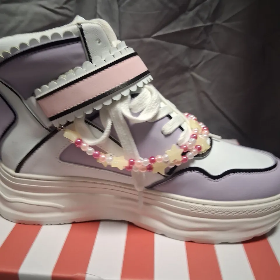 BRAND NEW BOXED KETNIPZ X KOI UR A STAR HIGH TOP TRAINERS PURPLE SIZE 8