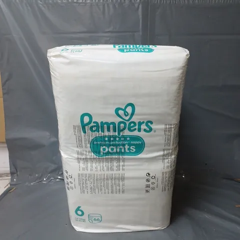 LOT OF 2 PACKS OF PAMPERS NAPPY PANTS SIZE 6 14-19KG 66 PER PACK