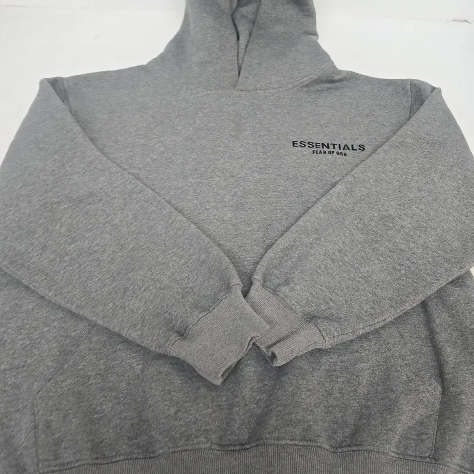 FEAR OF GOD ESSENTIALS HOODIE – GREY - SIZE M