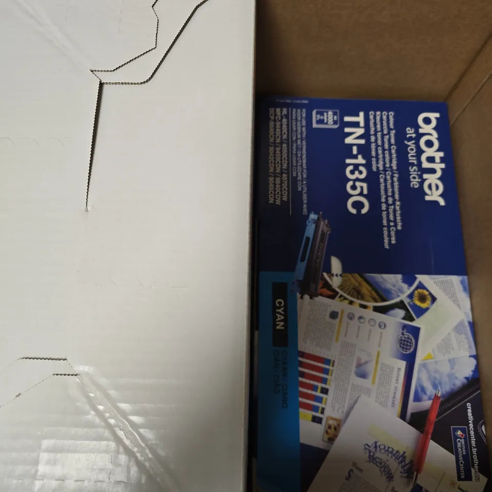 4 X BOXED BROTHER TN-135C TONER CARTRIDGES - CYAN