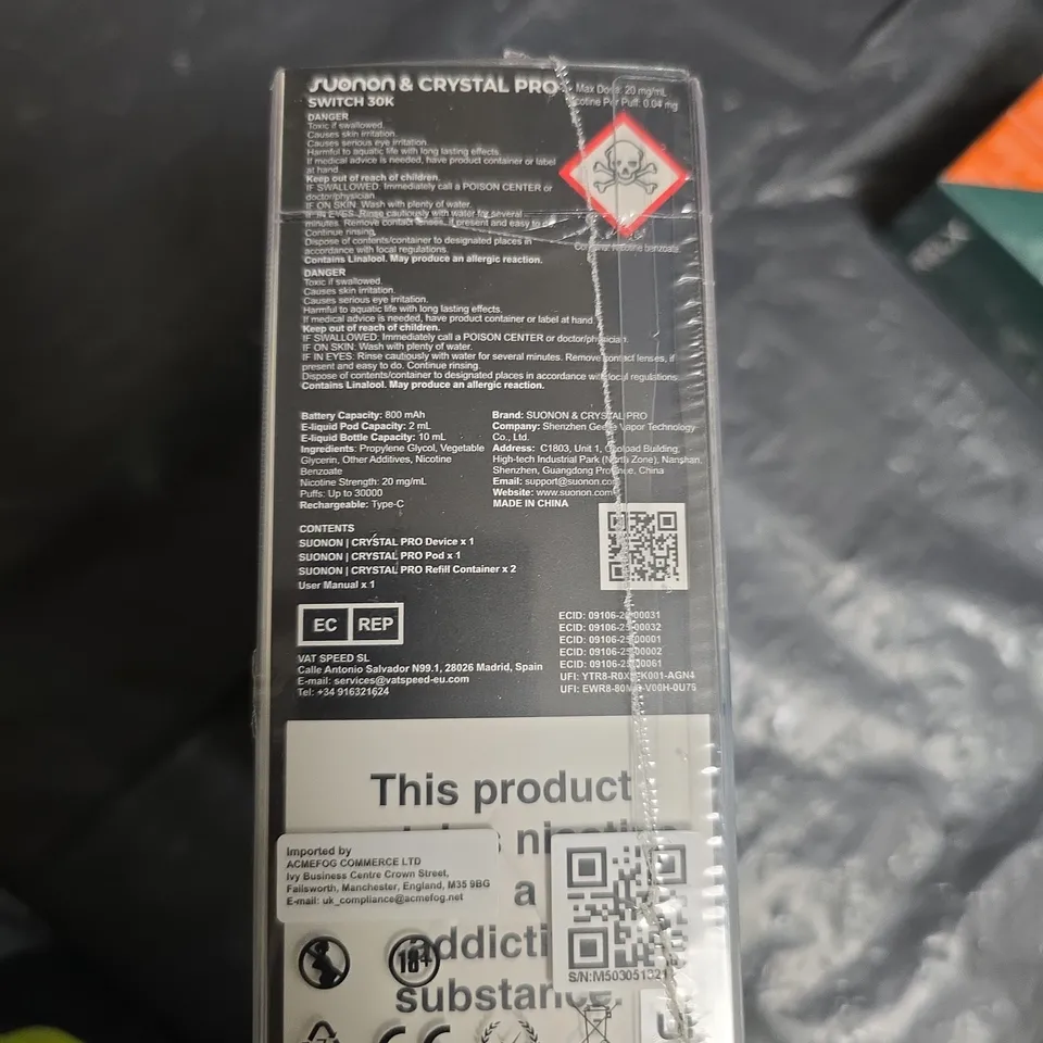 CRYSTAL PRO SWITCH 30K NICOTINE E-CIGARETTE KIT (VERIFY MODEL)