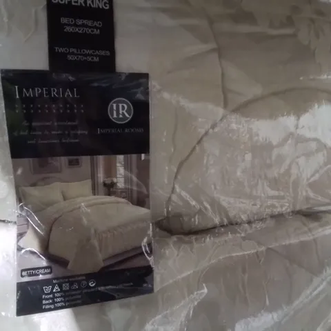 IMPERIAL SUPER KING BED SPREAD IN CREAM
