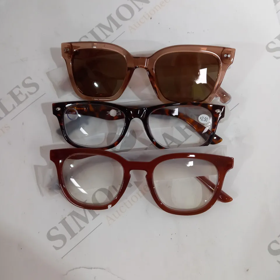 HUMMINGBIRD SUNGLASSES AND READING GLASSES IN TAN