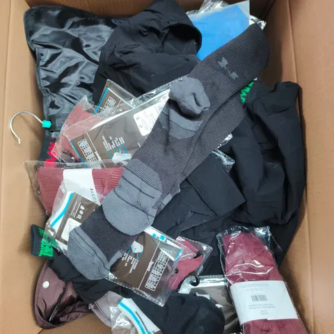 LARGE BOX OF APPROXIMATELY 25 ASSORTED CLOTHING ITEMS IN VARIOUS COLOURS, STYLES AND SIZES - COLLECTION ONLY