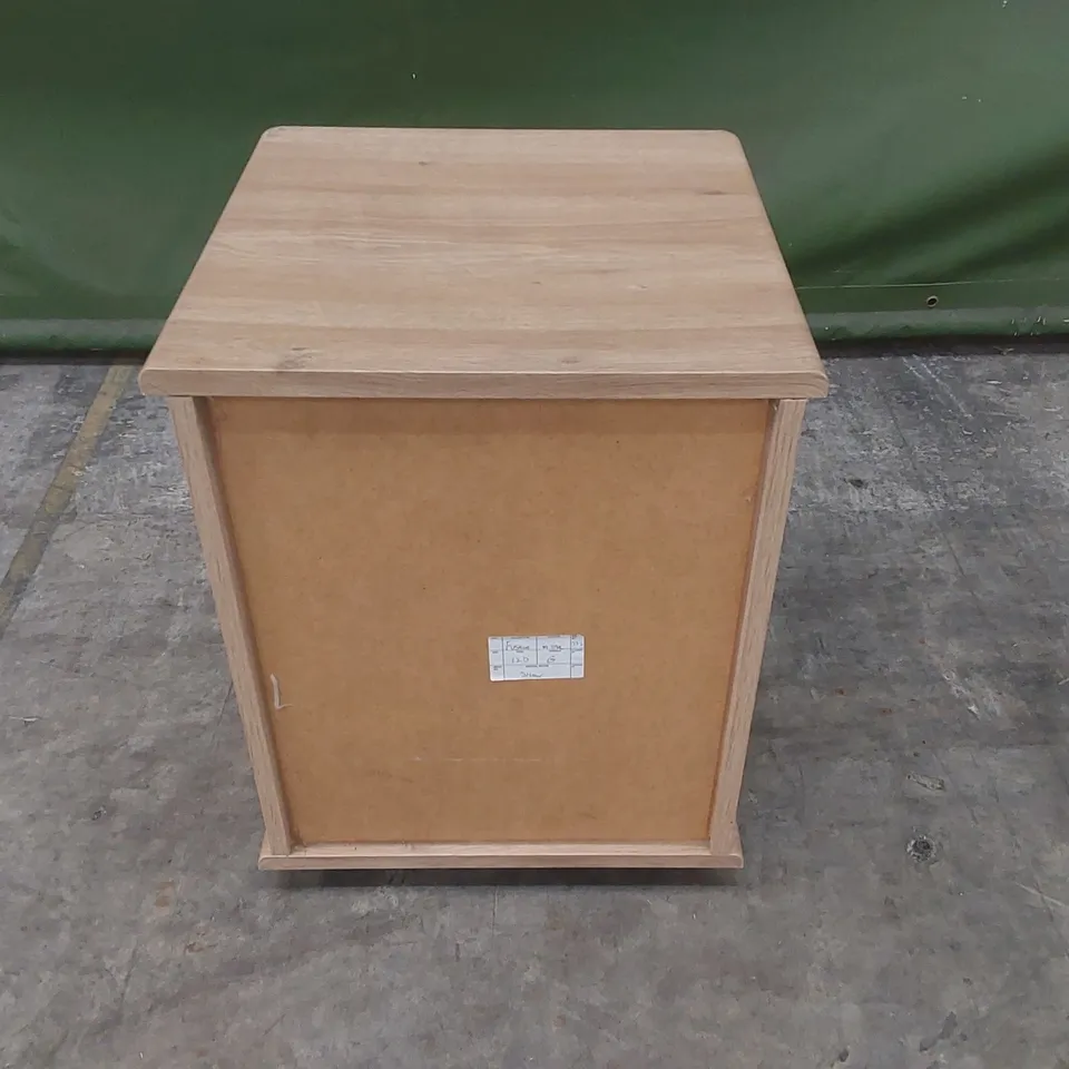 DESIGNER 2 DRAWER WOODEN BEDSIDE TABLE ON WHEELS